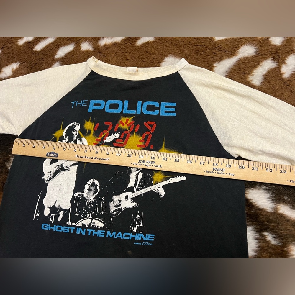 Rare HTF VTG Single Stitch The Police Band Concert Tour 80s Raglan T-shirt - Picture 7 of 16